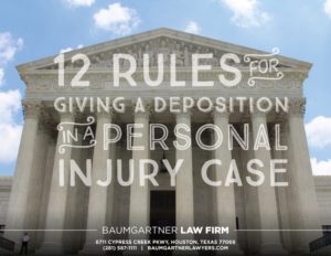 Giving a deposition in a personal injury case