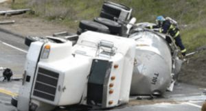 Chemical spill from big rig crash