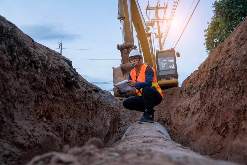 Trench construction in Houston