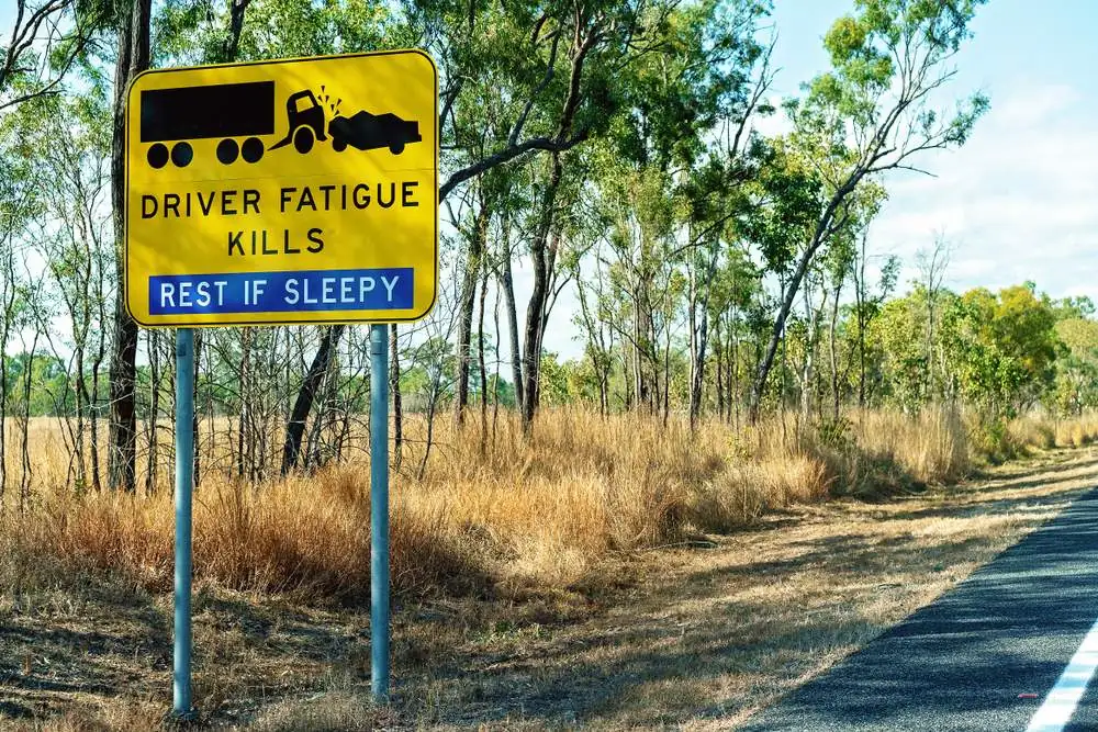 Truck driver fatigue sign