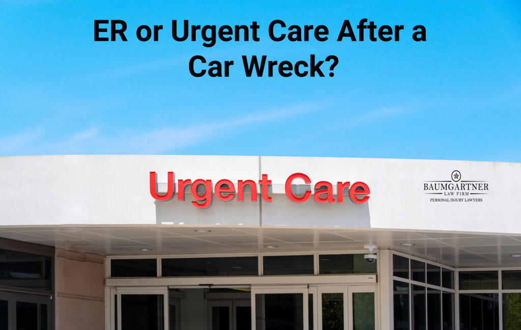 Emergency room or urgent care after a car wreck