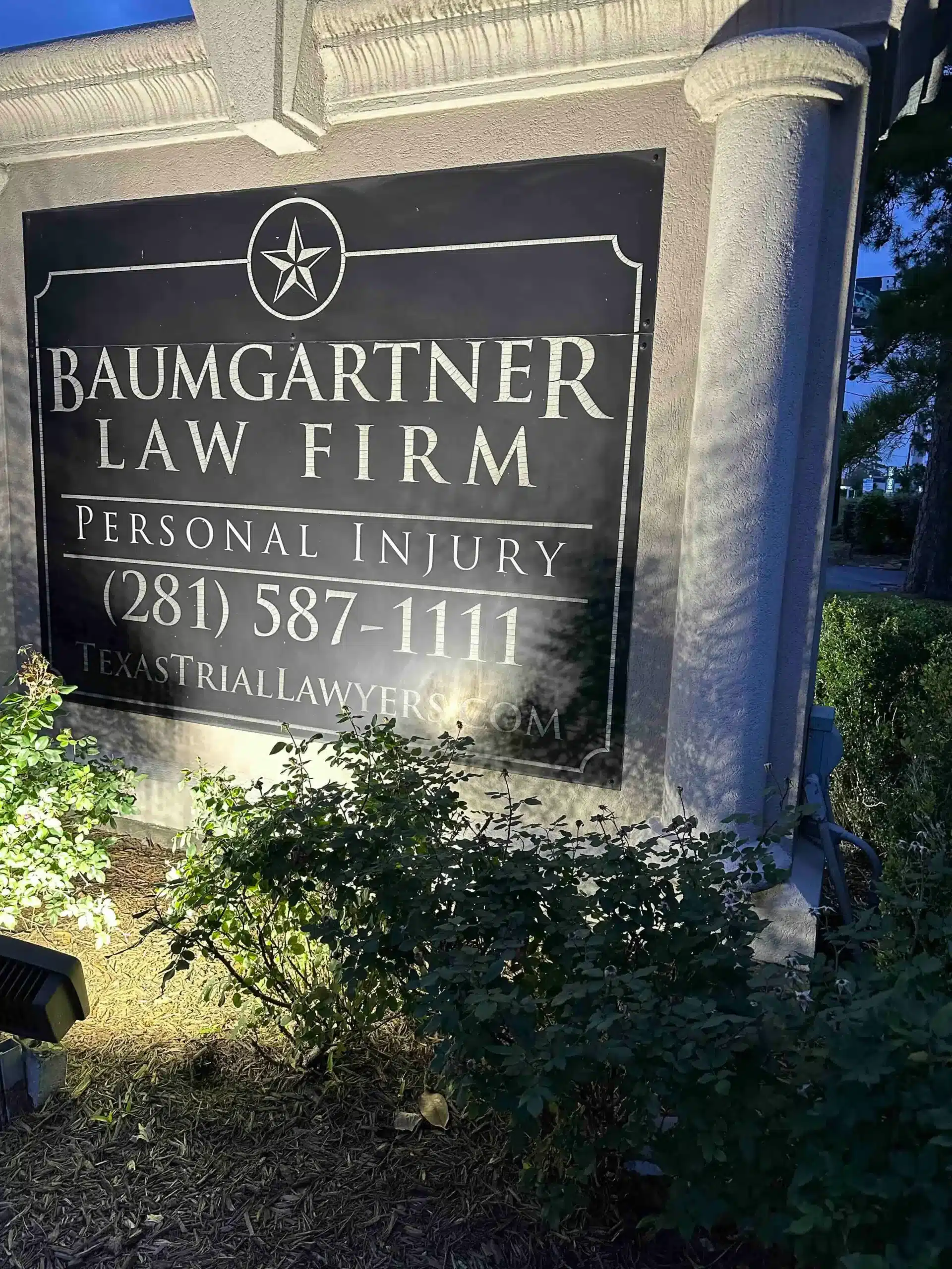 Contact Baumgartner Law Firm- sign