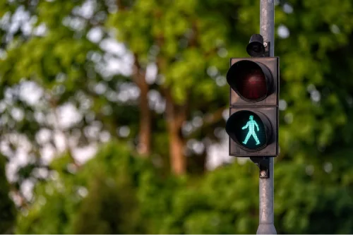 Texas pedestrian accident claim guidance- crosswalk sign