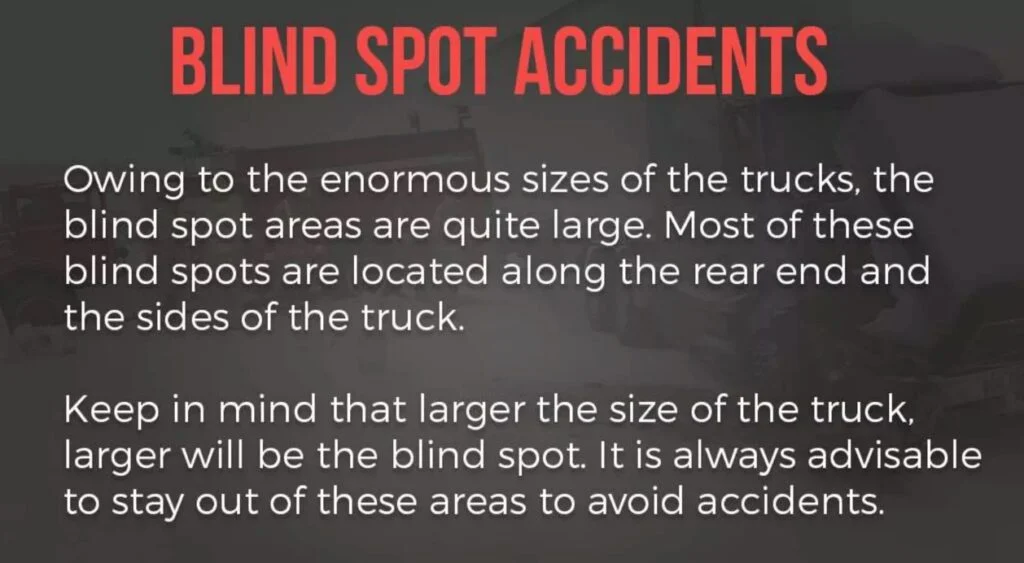 Blind spot truck accident