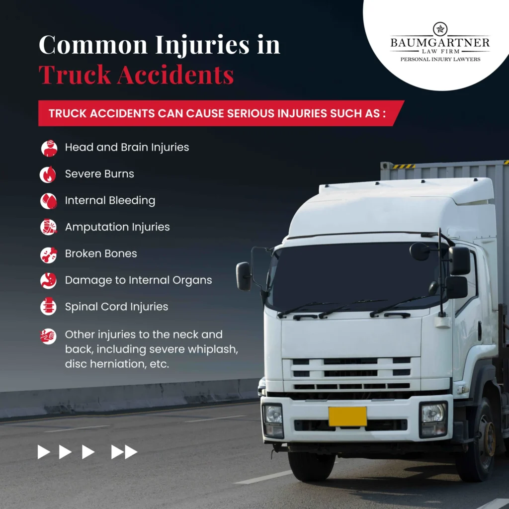 Common truck accident injuries scaled