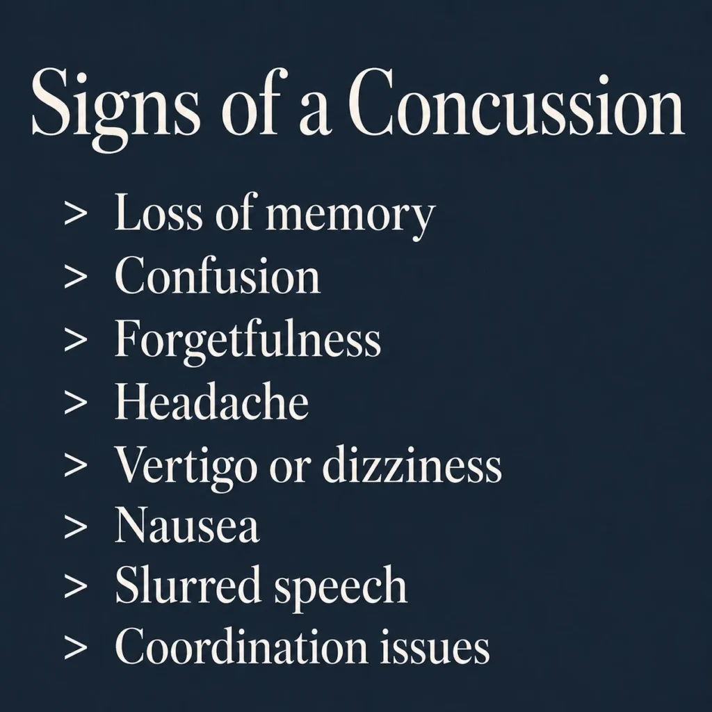 signs of a concussion